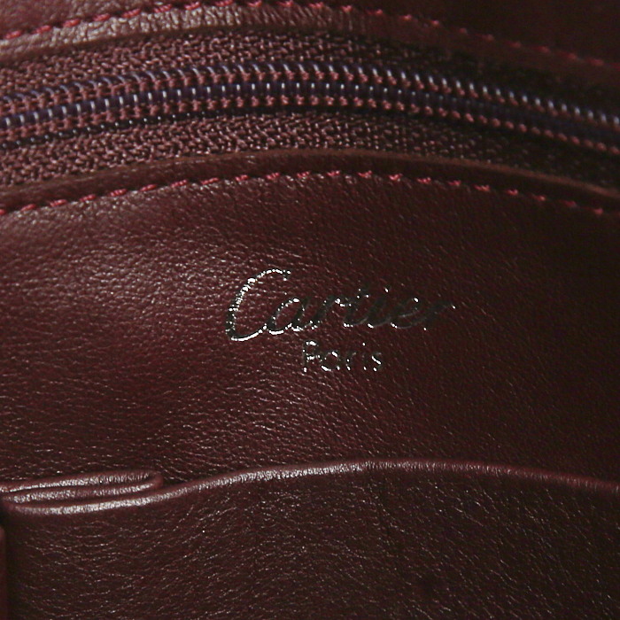 Sac porté épaule ou main Cartier en cuir noir - Detail D3