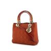 Dior Lady Dior small model handbag in brown Rouille canvas cannage and brown Rouille plexiglas - 00pp thumbnail