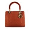 Dior Lady Dior small model handbag in brown Rouille canvas cannage and brown Rouille plexiglas - 360 thumbnail