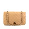 Chanel Mademoiselle shoulder bag in beige quilted leather - 360 thumbnail