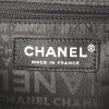 Chanel Baguette handbag in black, white and grey canvas and leather and black furr - Detail D4 thumbnail