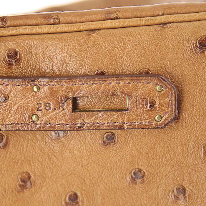 Borsa Hermes Kelly 32 cm in struzzo gold - Detail D5