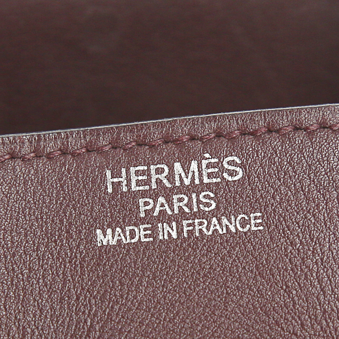 Hermes Birkin 35 cm handbag in purple Raisin Swift leather - Detail D3