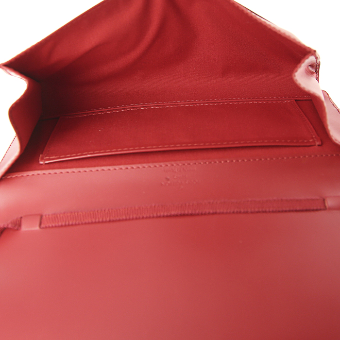 Borsa a tracolla Louis Vuitton Pochette accessoires in pelle Epi rossa - Detail D2