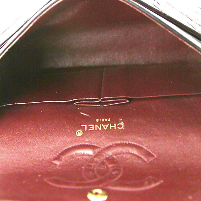 Borsa Chanel Vintage in pelle trapuntata blu marino - Detail D3