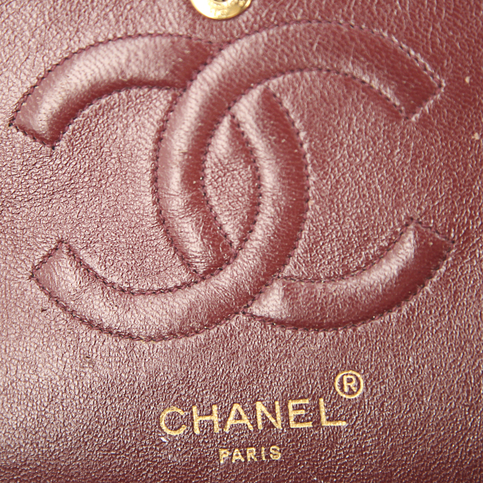 Borsa Chanel Vintage in pelle trapuntata blu marino - Detail D4