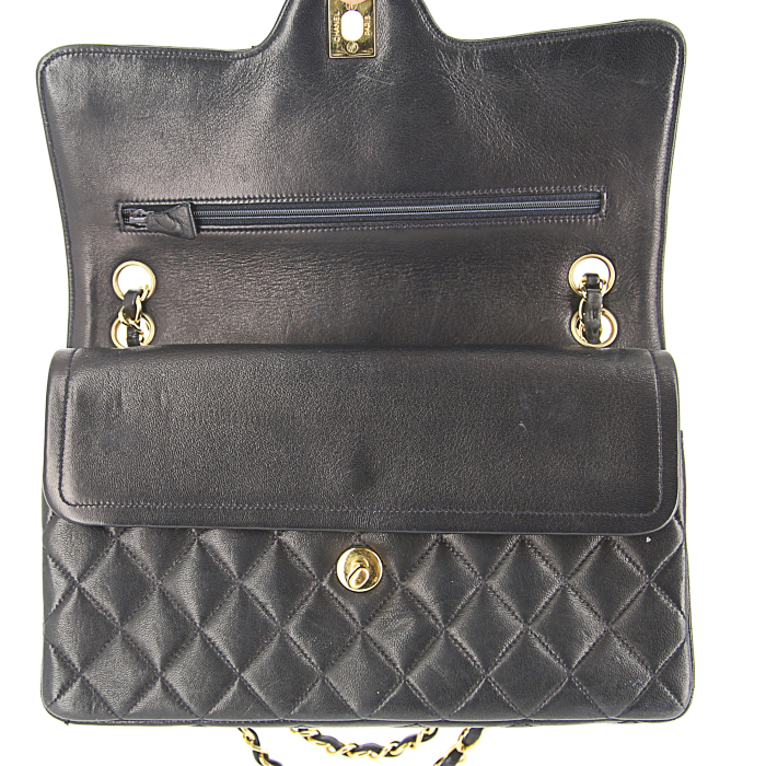 Borsa Chanel Vintage in pelle trapuntata blu marino - Detail D5