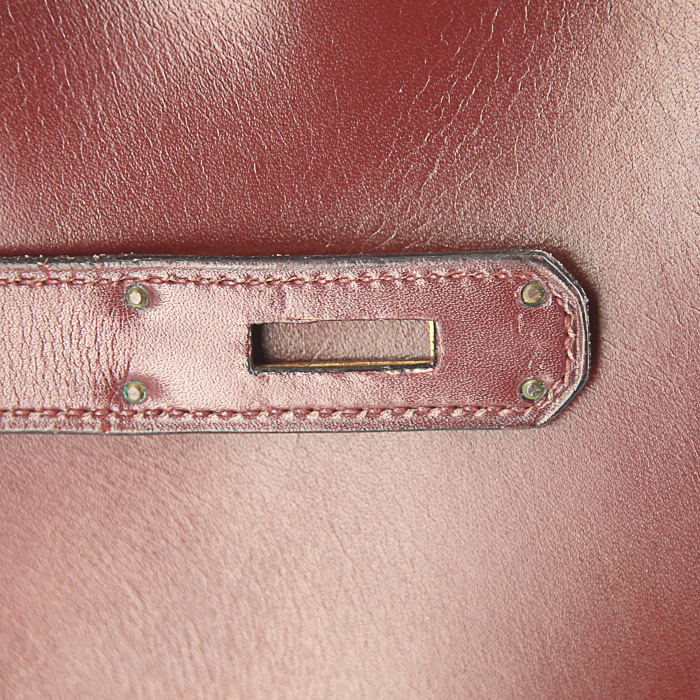 Sac à main Hermes Kelly 32 cm en cuir box bordeaux - Detail D5