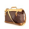 Louis Vuitton Greenwich travel bag in ebene damier canvas and natural leather - 00pp thumbnail
