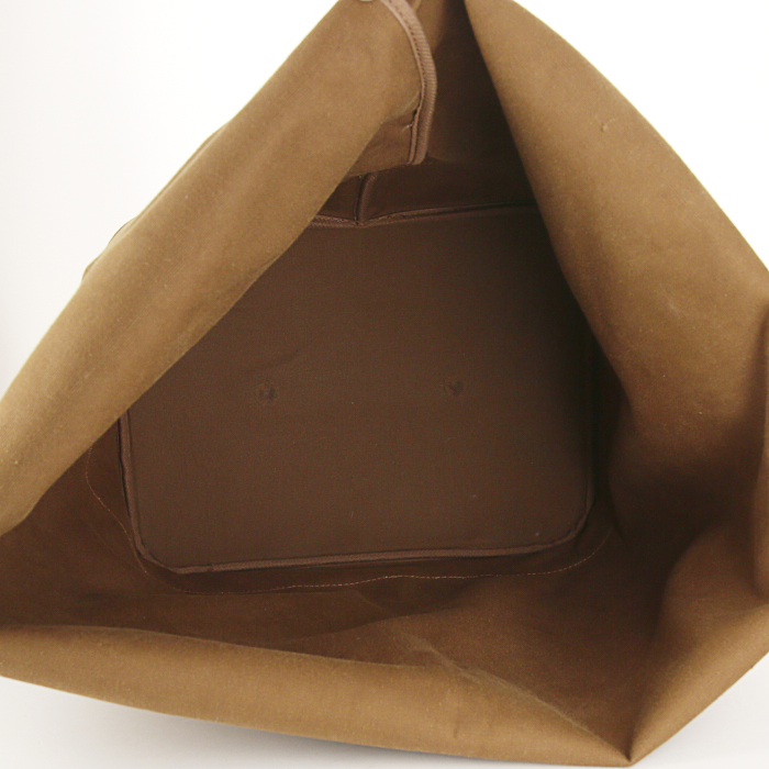 Sac de voyage Louis Vuitton Marin - Travel Bag en toile monogram marron et cuir naturel - Detail D2