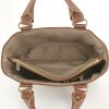 Celine Boogie handbag in beige monogram canvas and brown leather - Detail D2 thumbnail