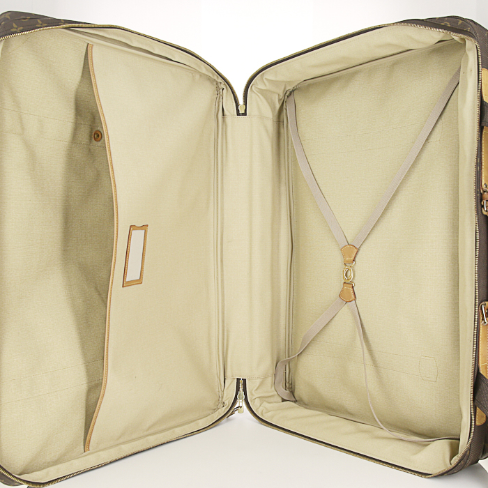 Louis Vuitton Satellite suitcase in brown monogram canvas and natural leather - Detail D2