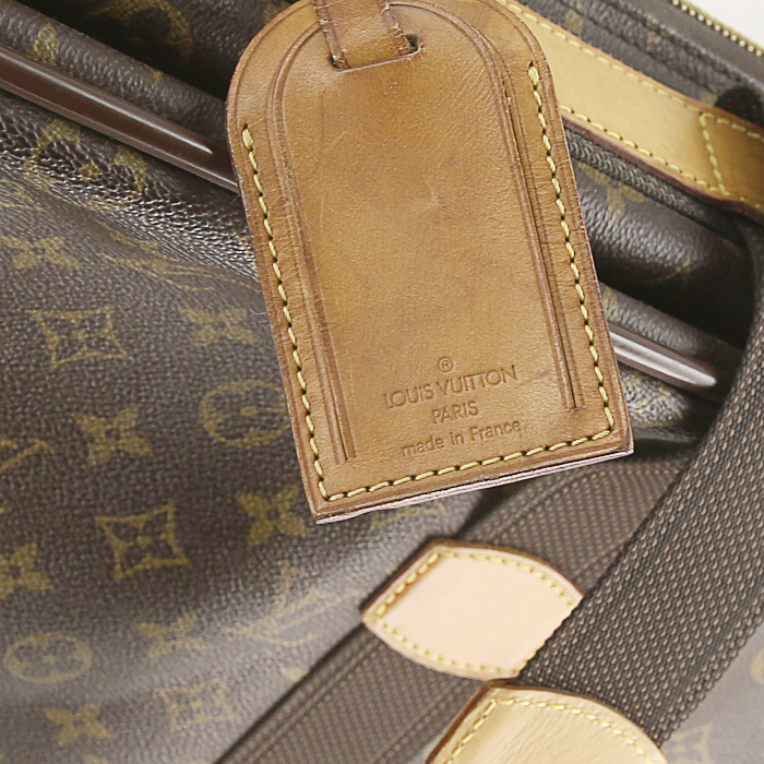 Valigia Louis Vuitton Satellite in tela monogram marrone e pelle naturale - Detail D3