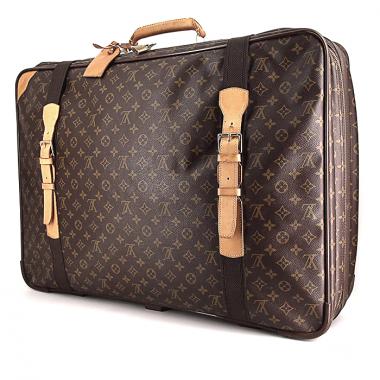 Maleta Louis Vuitton Satellite en lona Monogram marrón y cuero natural