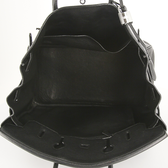 Bolso de mano Hermes Birkin 35 cm en cuero togo negro - Detail D2