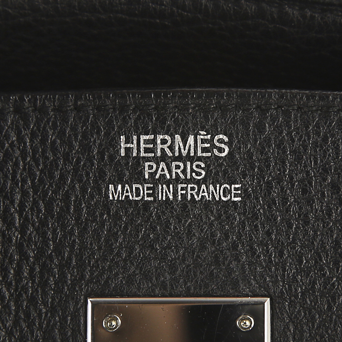 Sac à main Hermes Birkin 35 cm en cuir togo noir - Detail D3
