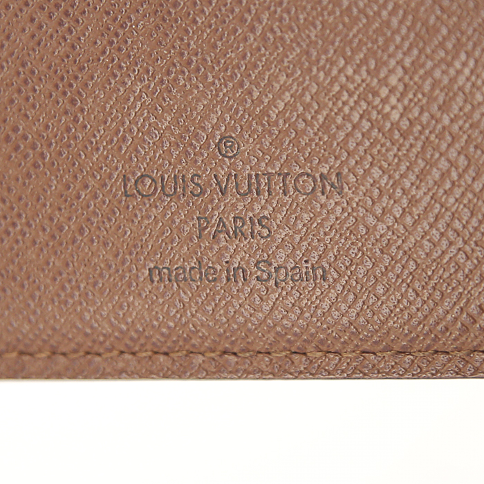 Portefeuille Louis Vuitton en toile monogram et cuir marron - Detail D3