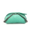 Chanel  Boy large model  shoulder bag  in green quilted leather - 360 Front thumbnail