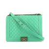 Chanel  Boy large model  shoulder bag  in green quilted leather - 360 thumbnail