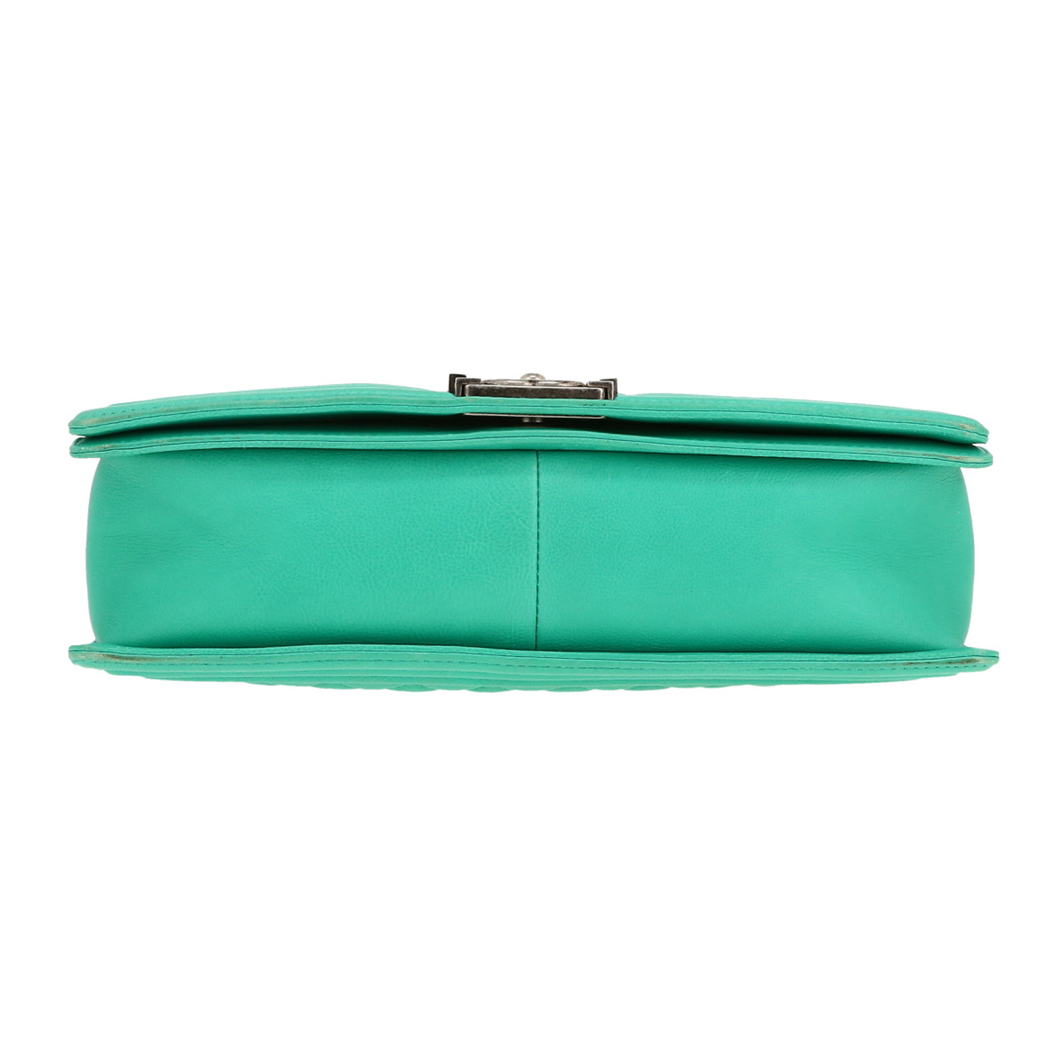 Sac bandoulière Chanel  Boy grand modèle  en cuir matelassé vert - Detail D1