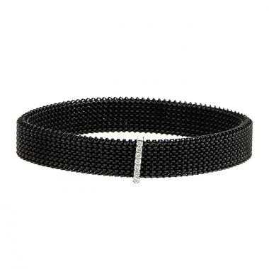 Bracciale Mauboussin Moi Non Plus & Toi Non Plus in oro bianco 14k,  acciaio nero e diamanti