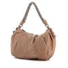 Prada Lux Chain handbag in brown grained leather - 00pp thumbnail