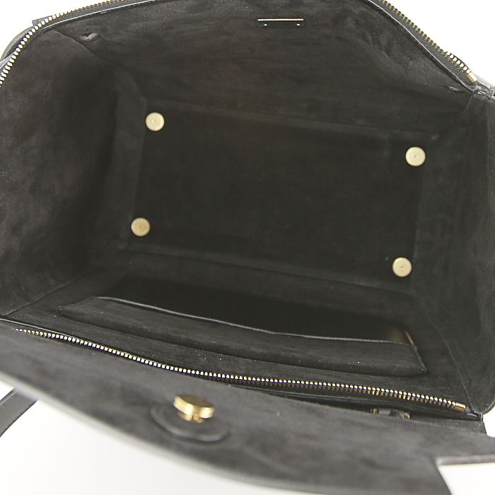 Sac à main Celine Belt moyen modèle en cuir noir - Detail D2
