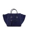 Celine Phantom handbag in blue suede - 360 thumbnail