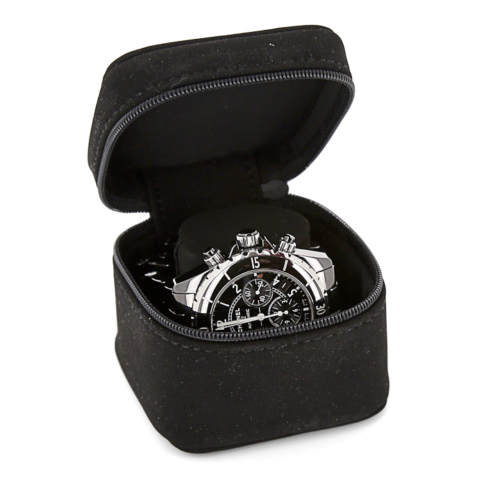 Chanel J12 Chronographe watch in black ceramic and stainless steel Circa 2000 - Detail D2