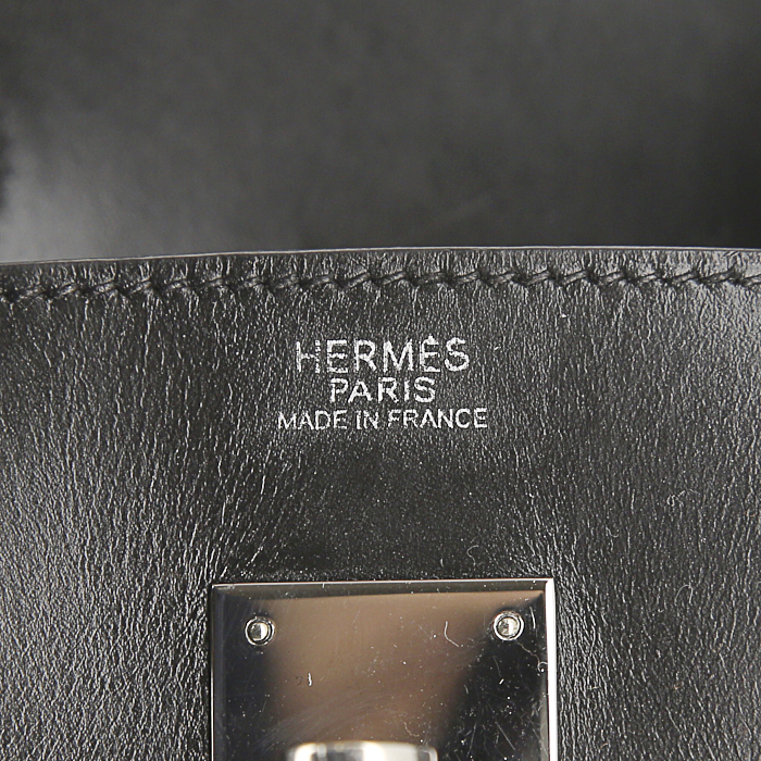 Borsa Hermes Birkin 30 cm in pelle box nera - Detail D3