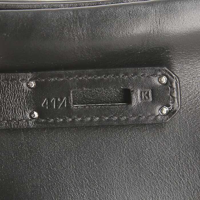 Hermes Birkin 30 cm handbag in black box leather - Detail D4