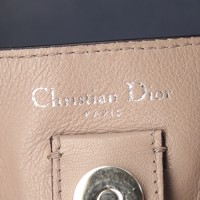 Dior Diorissimo large model shopping bag in navy blue leather - Detail D4