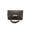 Hermes Mini Kelly handbag in black box leather - 360 Front thumbnail