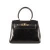 Hermes Mini Kelly handbag in black box leather - 360 thumbnail