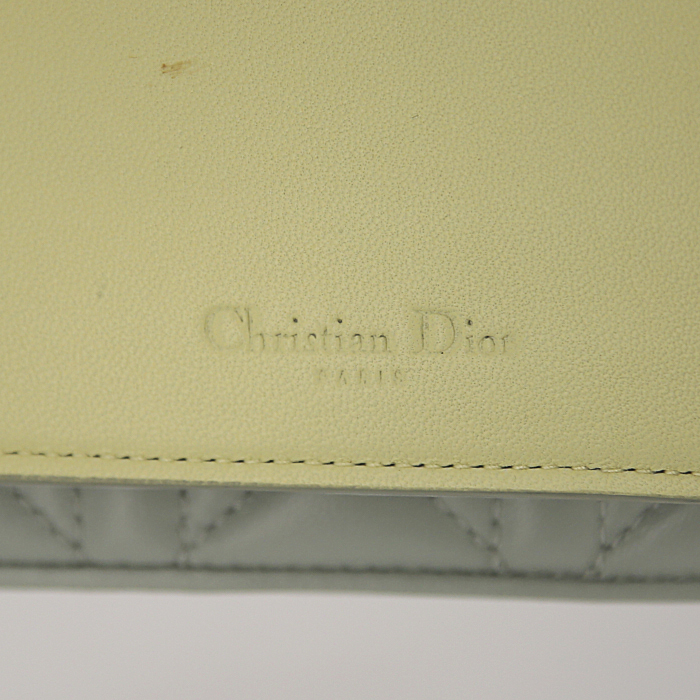 Portafogli Dior in pelle verde acqua cannage - Detail D3