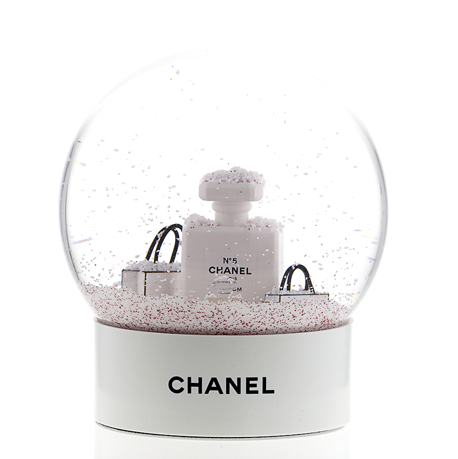 Chanel snow globe in transparent glass and white plastic - Detail D1