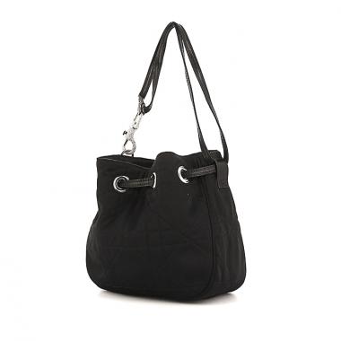 Dior small model shoulder bag in black satin and strass