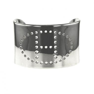Rigid Hermès Eclipse cuff bracelet in silver