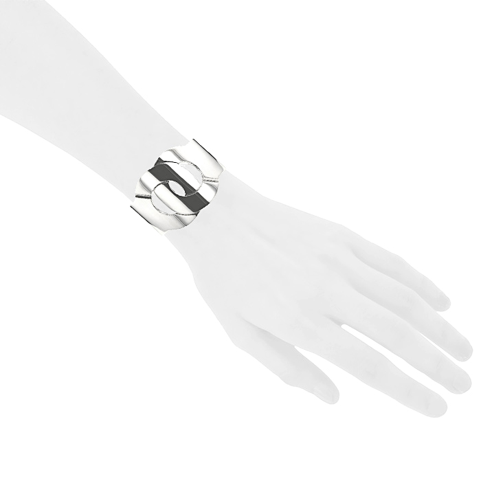 Rigid Dinh Van Menottes R40 cuff bracelet in silver - Detail D1