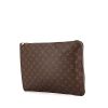Bolsito de mano Louis Vuitton en lona Monogram marrón y cuero natural - 00pp thumbnail