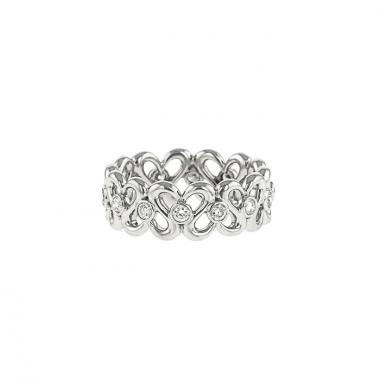 Sortija De Beers Swan en oro blanco y diamantes