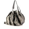 Dior Shopping handbag in grey, white and black furr and grey leather - 00pp thumbnail