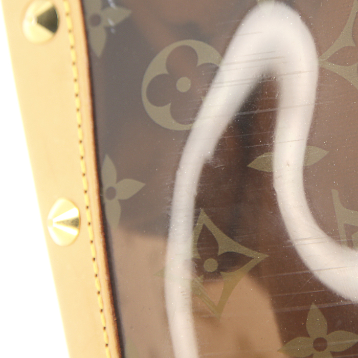 Louis Vuitton Louis Vuitton Ambre handbag in plastic and natural leather - Detail D4