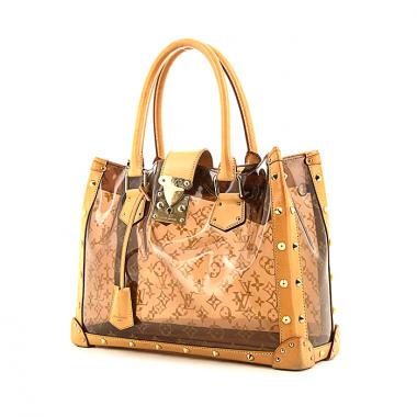 Bag LOUIS VUITTON transparent plastic and camel leather …