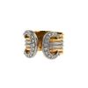 Open Cartier C de Cartier large model ring in yellow gold,  white gold and pink gold and in diamonds - 00pp thumbnail