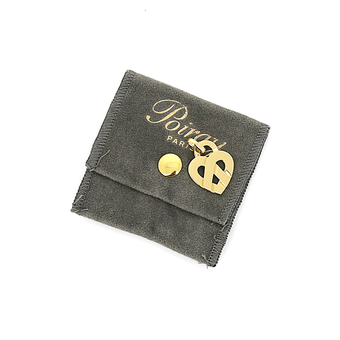 Pendentif Poiray Coeur Entrelacé moyen modèle en or jaune - Detail D2