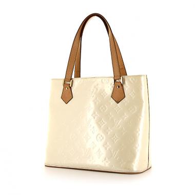 Bolso de mano Louis Vuitton Houston en charol Monogram blanquecino y cuero natural