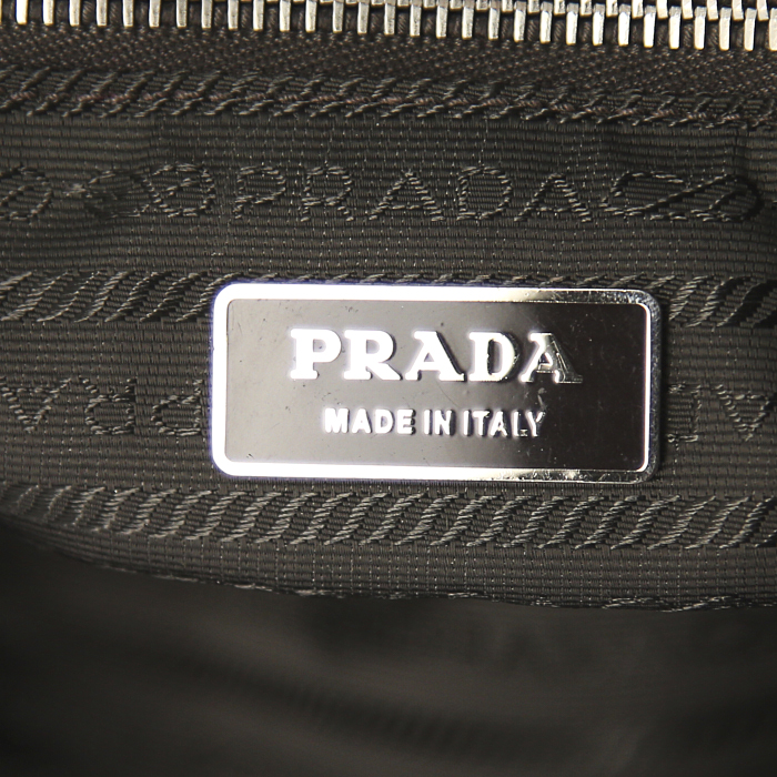 Prada handbag in brown canvas and leather - Detail D3
