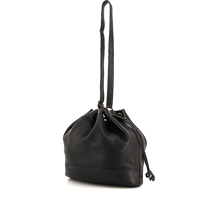 Hermes Leather Market Bucket Bag White