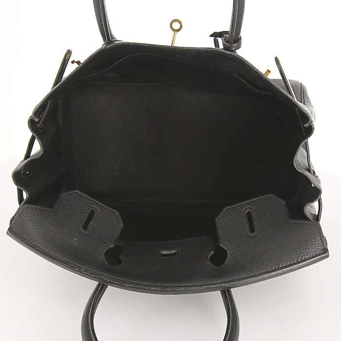 Borsa Hermes Birkin 30 cm in pelle togo nera - Detail D2